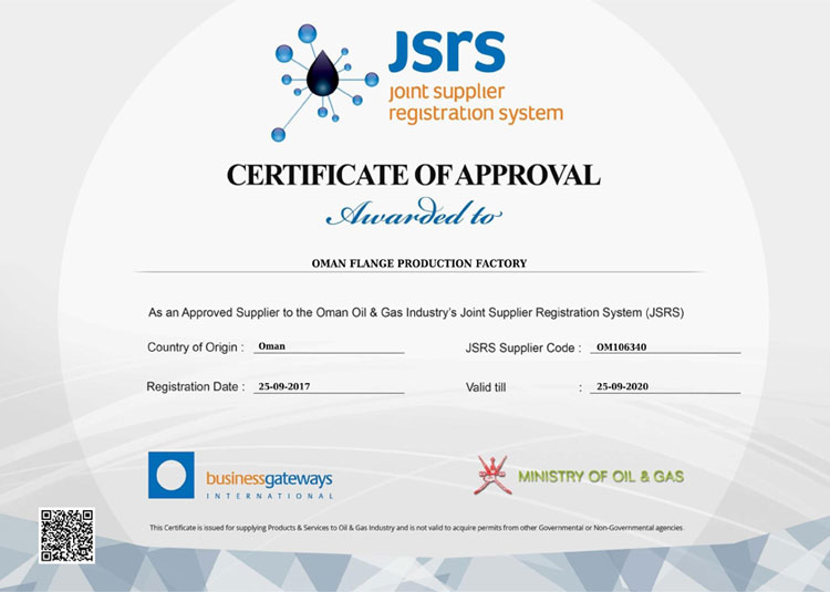 Joint Supplier Registration System Certificate